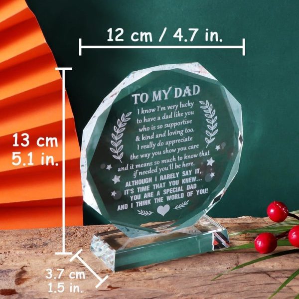 Best Laser Engraved Glass Keepsake For Dad's Birthday - Imagen 2