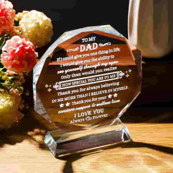 Best Dad Ever Crystal Keepsake - Birthday & Holiday Gifts – Image 3