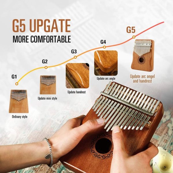 Best Kalimba Thumb Piano 17 Keys With Mahogany Wood, Easy To Learn Gift – Image 3