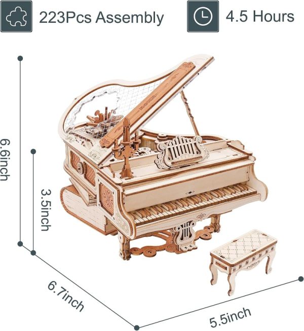 Robotime Magic Piano 3d Puzzle - Unique Wooden Music Box Gift – Image 2