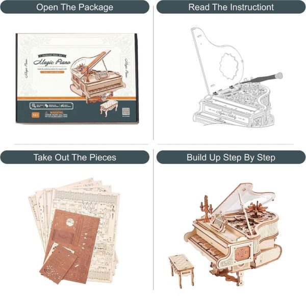 Robotime Magic Piano 3d Puzzle - Unique Wooden Music Box Gift – Image 3