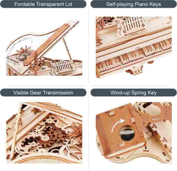 Robotime Magic Piano 3d Puzzle - Unique Wooden Music Box Gift – Image 4