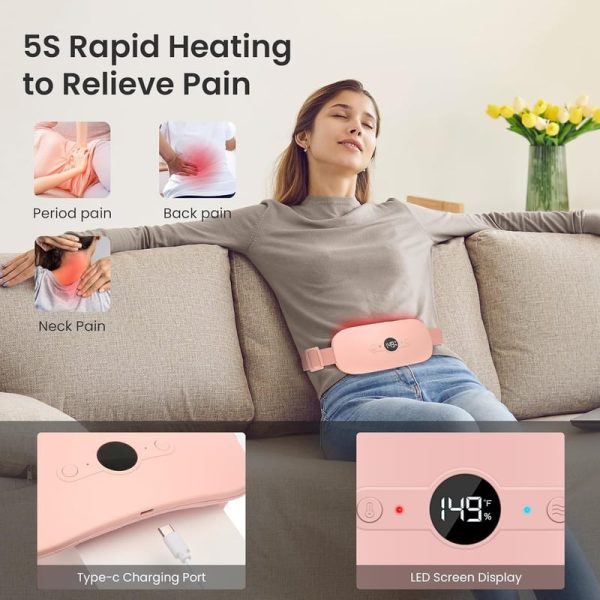 Nowwish Portable Heating Pad For Cramps - 6 Heat & Massage Modes - immagine 3
