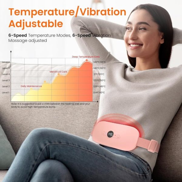 Nowwish Portable Heating Pad For Cramps - 6 Heat & Massage Modes - immagine 4