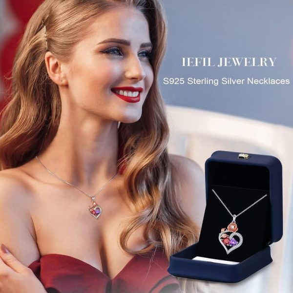 Best Double Birthstone Necklace - Sterling Silver Jewelry Gifts – Image 4