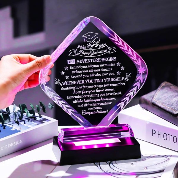 Best Graduation Crystal Plaque With Led Base - Class Of 2025 Gift - Imagen 4