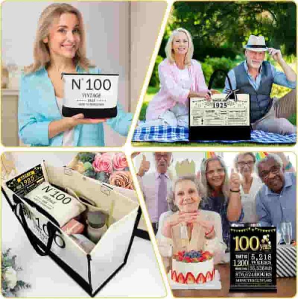Best 100th Birthday Gift For Women - Vintage Tote Set - immagine 5