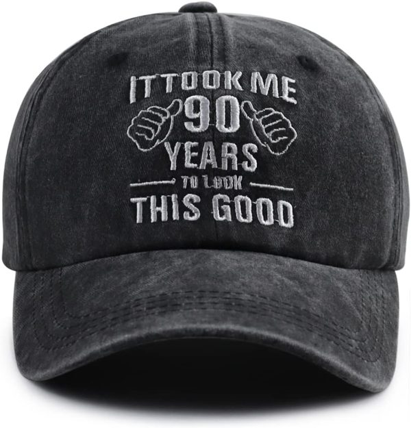 Funny 90th Birthday Hat - Embroidered Baseball Cap For Men & Women