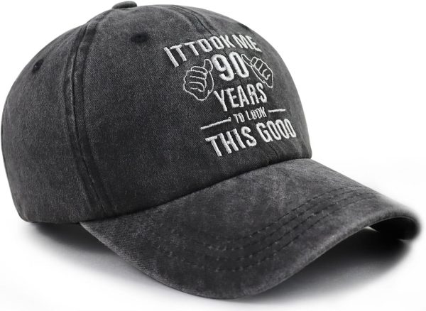 Funny 90th Birthday Hat - Embroidered Baseball Cap For Men & Women - Image 4