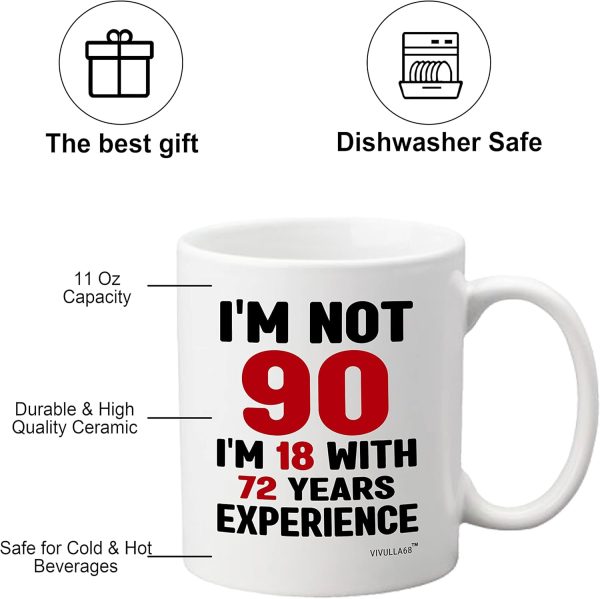 Best 90th Birthday Mug - Funny Gift For Women & Men – Image 3