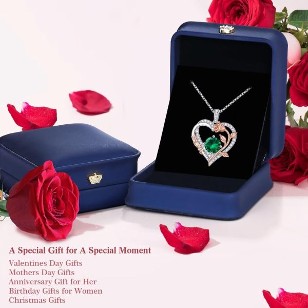 Sterling Silver Rose Birthstone Necklace For Mom - Best Gift – Image 6