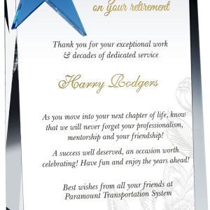 Best Personalized Crystal Retirement Gift Plaque