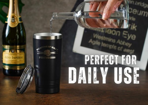Best Drummer Gifts - Insulated Tumbler With Straw, 20 Oz - Imagen 4