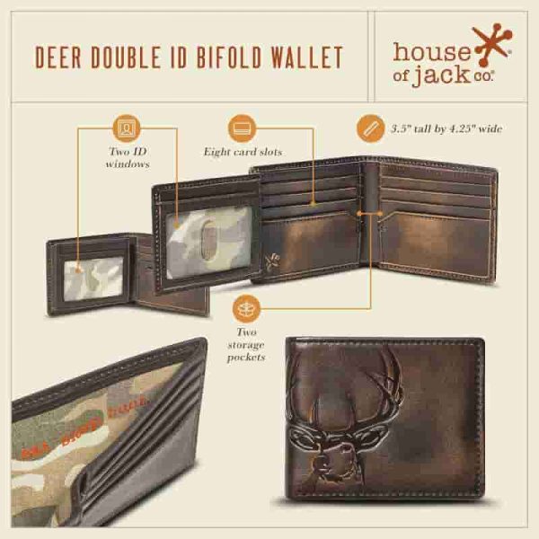 Best Men’s Leather Bifold Wallet With Deer Design - Imagen 3