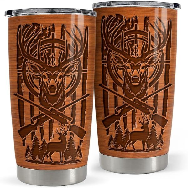 Best Deer Hunter Tumbler - 20oz Stainless Steel Mug Gift – Image 3