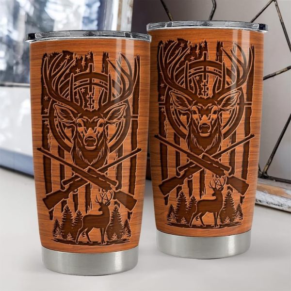 Best Deer Hunter Tumbler - 20oz Stainless Steel Mug Gift – Image 4