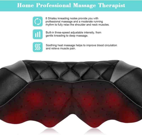 Best Shiatsu Neck And Back Massager With Heat - Pain Relief Gift - 画像 (4)