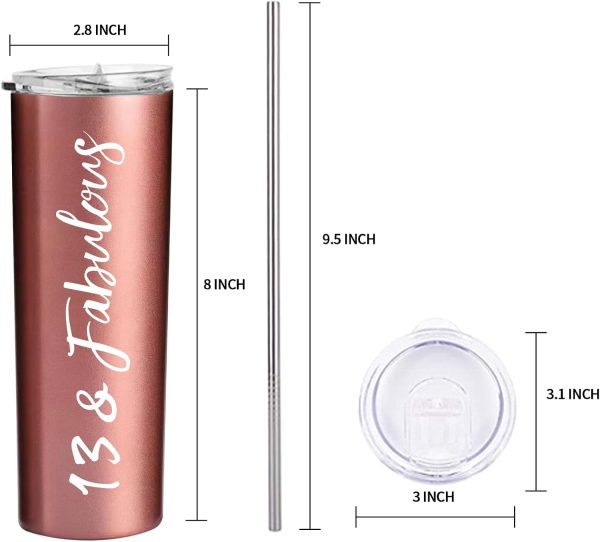 13th Birthday Rose Gold Tumbler - Fabulous Gift – Image 2