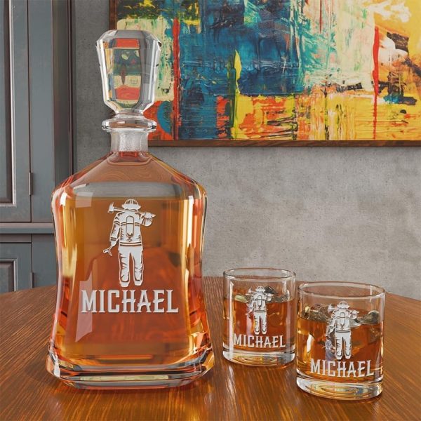 Best Personalized Firefighter Whiskey Decanter - Custom Fireman Gift - Imagen 6