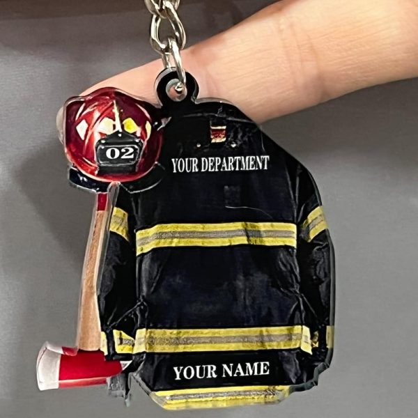Best Custom Firefighter Keychain Gift For Men – Image 3