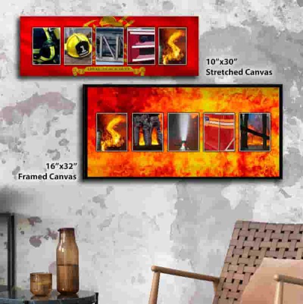 Best Custom Firefighter Name Art Gift - 6"x18" Canvas – Image 2