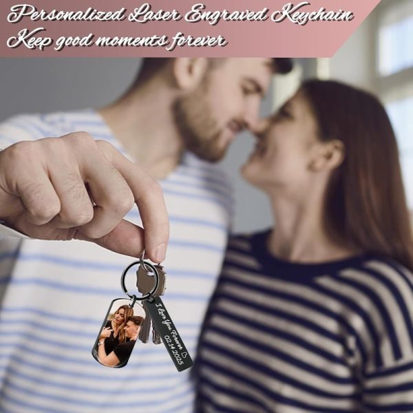 Best Custom Photo Keychain - Engraved Gifts For Couples - immagine 2