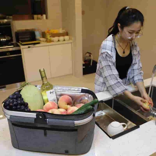 Allcamp Collapsible Insulated Picnic Basket - Leakproof & Lightweight - Image 3