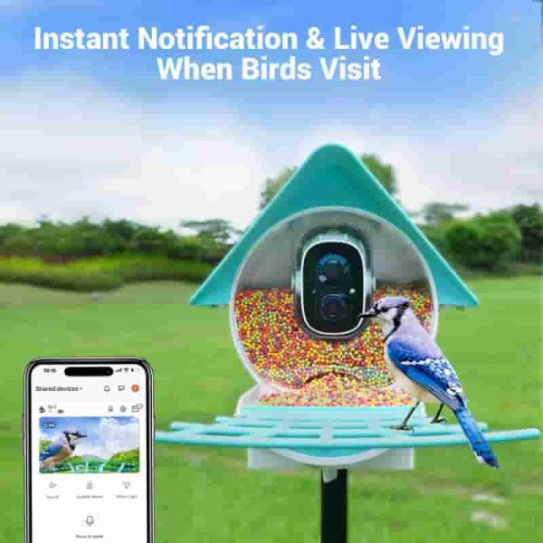 Smart Bird Feeder With 1080p Hd Camera & Solar Panel - Ideal Gift - 画像 (3)
