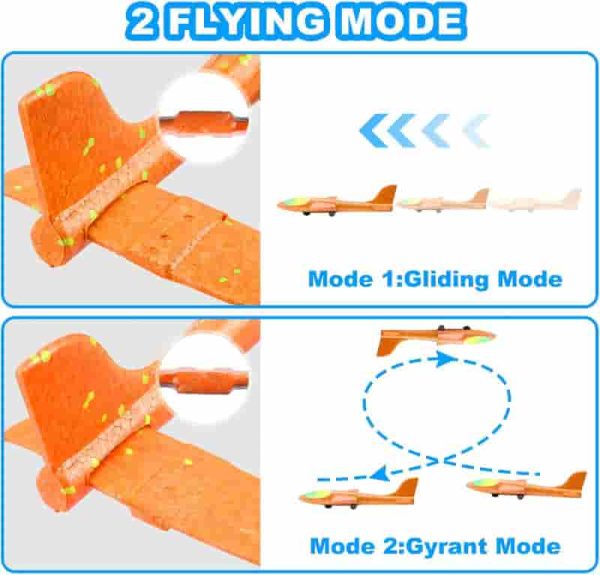 Best Led Foam Glider Toys - 3 Pack Airplane Launcher - Imagen 4