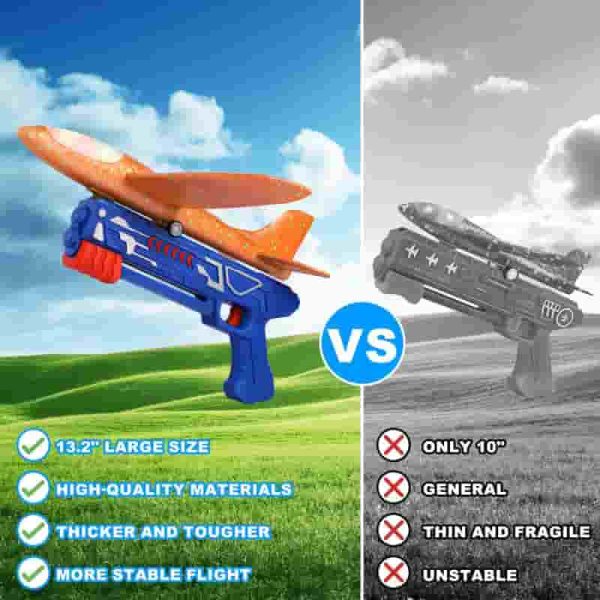 Best Led Foam Glider Toys - 3 Pack Airplane Launcher - Imagen 5