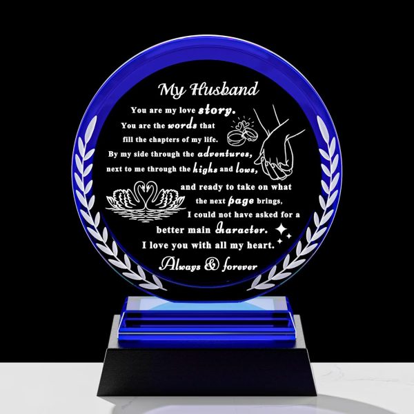 Best Crystal Plaque Gifts For Husband - Romantic Keepsake