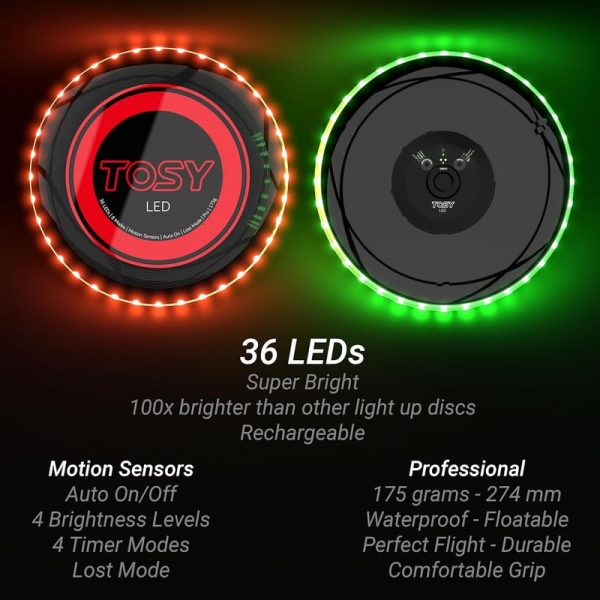 Tosy Led Flying Disc - Bright & Rechargeable Gift For All Ages - Imagen 2