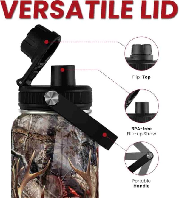 Best Hunting Water Bottle 32oz - Insulated Stainless Steel Gift For Men – Image 5