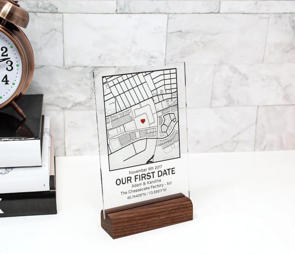 Personalized Acrylic Map With Custom Coordinates - Perfect Gift