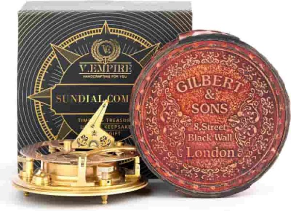 Best Handmade Sundial Compass Gift - Vintage Brass & Copper - 画像 (2)
