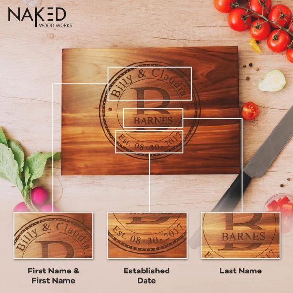 Best Personalized Cutting Board - Custom Wedding & Anniversary Gift - Imagem 2