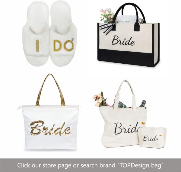 Best Bridal Canvas Tote Bag With Zipper - Ideal Wedding Gift - Image 6