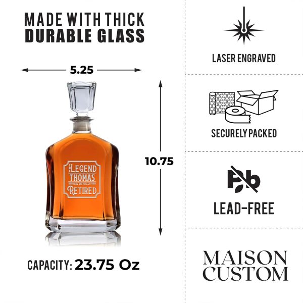 Best Retirement Gifts For Men - Personalized Whiskey Decanter Set - Imagen 2