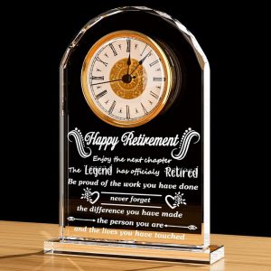 Best Crystal Clock Retirement Gifts For Women & Men