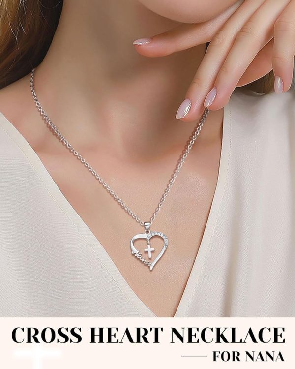Best Heart Cross Necklace For Nana - Baptism & Easter Gift - Imagem 2
