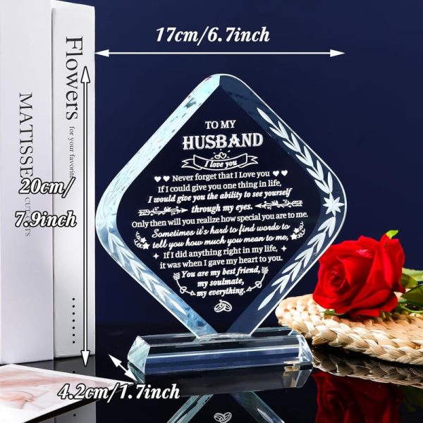 Best Crystal Engraving Plaque Gift For Husband - Anniversary & Birthday - 画像 (2)