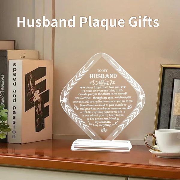 Best Crystal Engraving Plaque Gift For Husband - Anniversary & Birthday - 画像 (6)