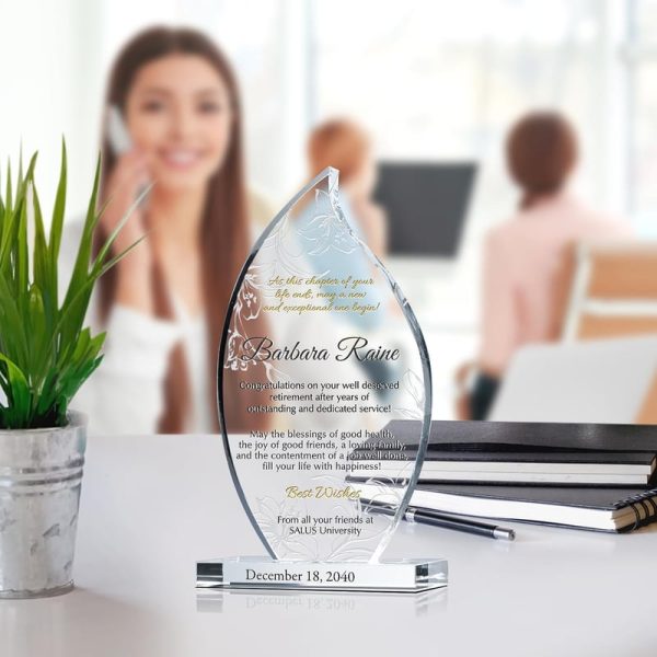 Best Personalized Crystal Flame Retirement Plaque For Women - 画像 (2)