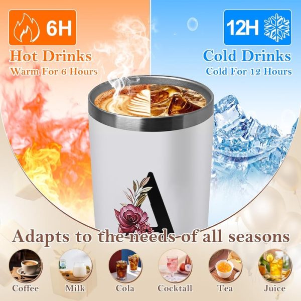 20 Oz Insulated Initial Coffee Cup – Romantic Gift For Her – Image 4