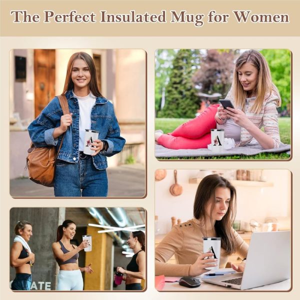 20 Oz Insulated Initial Coffee Cup – Romantic Gift For Her – Image 6