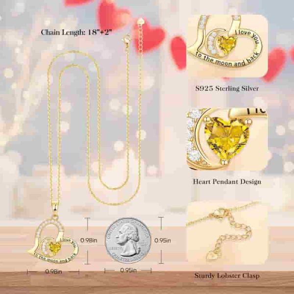 925 Sterling Silver Birthstone Anniversary Necklace For Her – Image 5