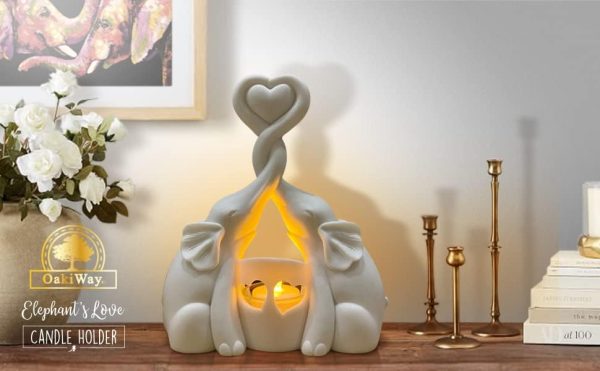 Elegant Elephant Candle Holder - Romantic Anniversary Gift Idea - 画像 (3)