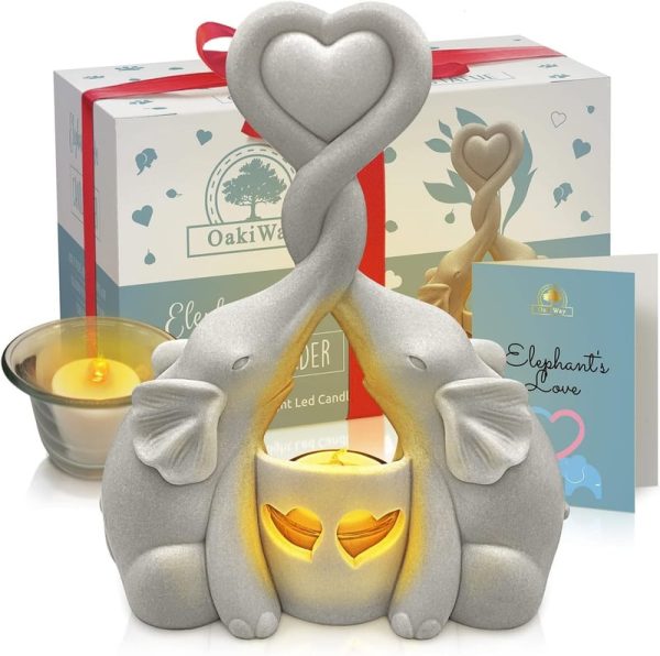Elegant Elephant Candle Holder - Romantic Anniversary Gift Idea - 画像 (6)