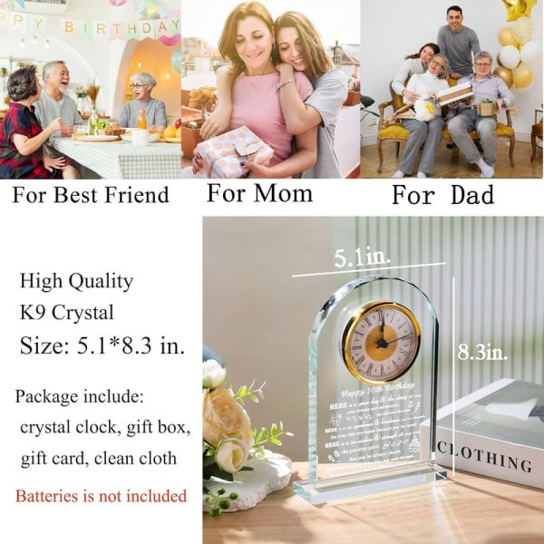 Top 50th Birthday Crystal Clock Gift For Men & Women - Imagem 3