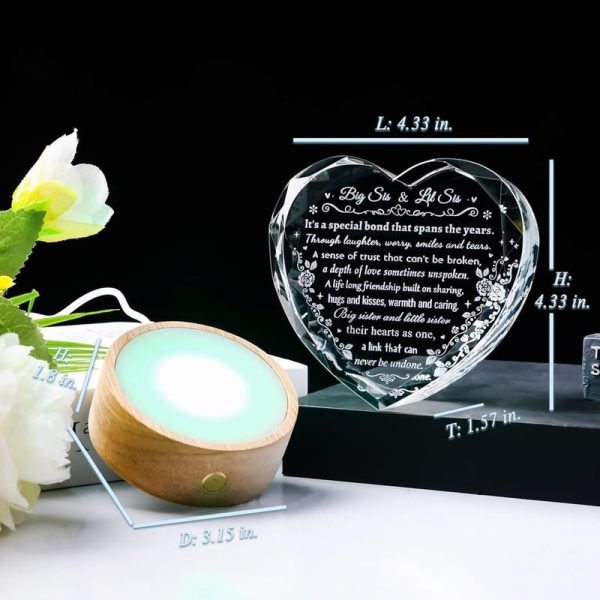 Unique Sister Birthday Gift - Crystal Heart Keepsake – Image 2
